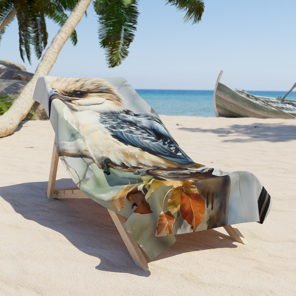 Beach Towel, Australian Animals, Kookaburra, Polycotton Towel, 2 sizes Available