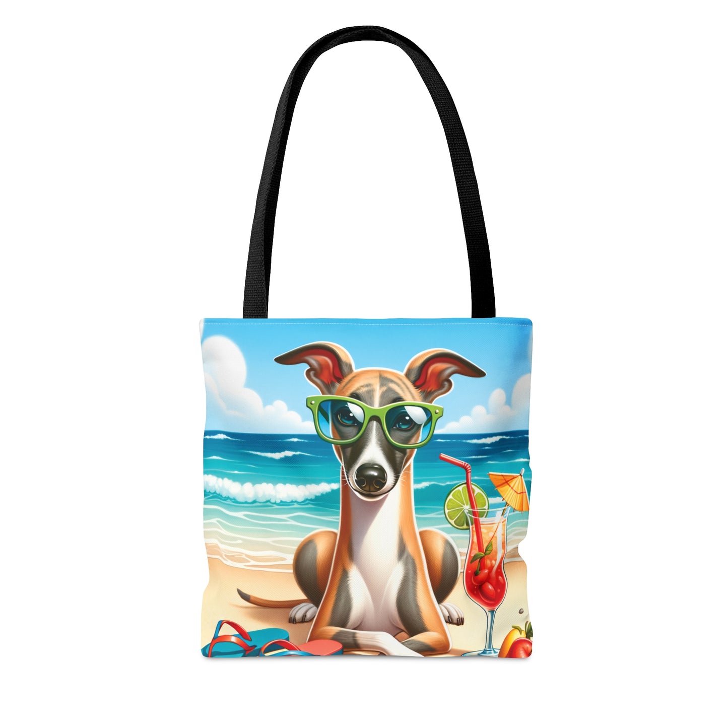 Tote Bag, Dog on Beach, Whippet, Tote bag,  awd-1252