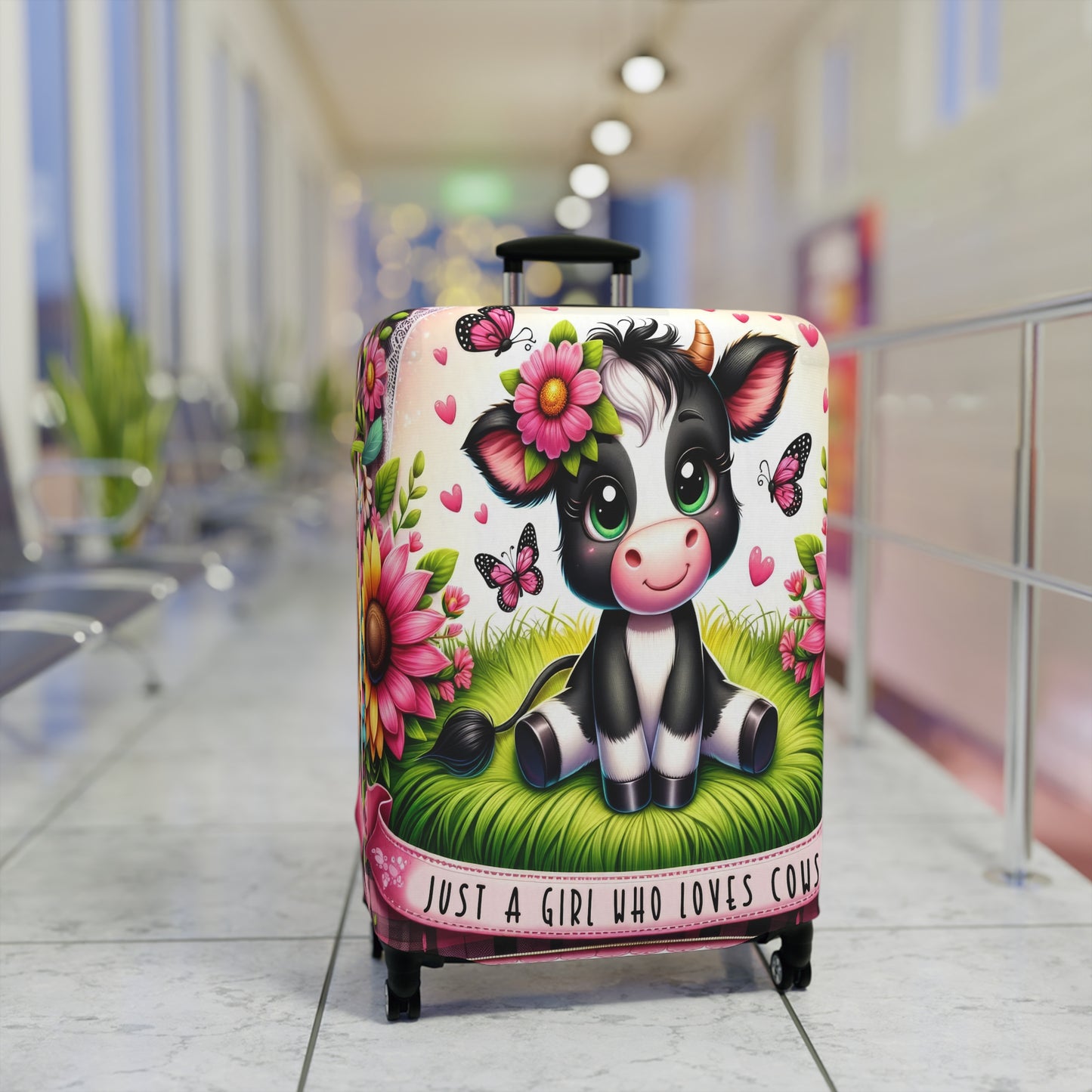 Luggage Cover, Just a Girl who Loves Cows, awd-1492