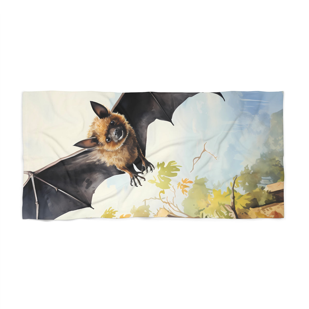 Beach Towel, Australian Animals, Bat, Polycotton Towel, 2 sizes Available