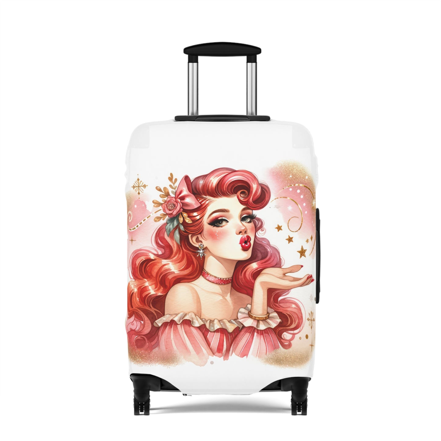 Luggage Cover, Coquette Girl Red Hair, awd-1470