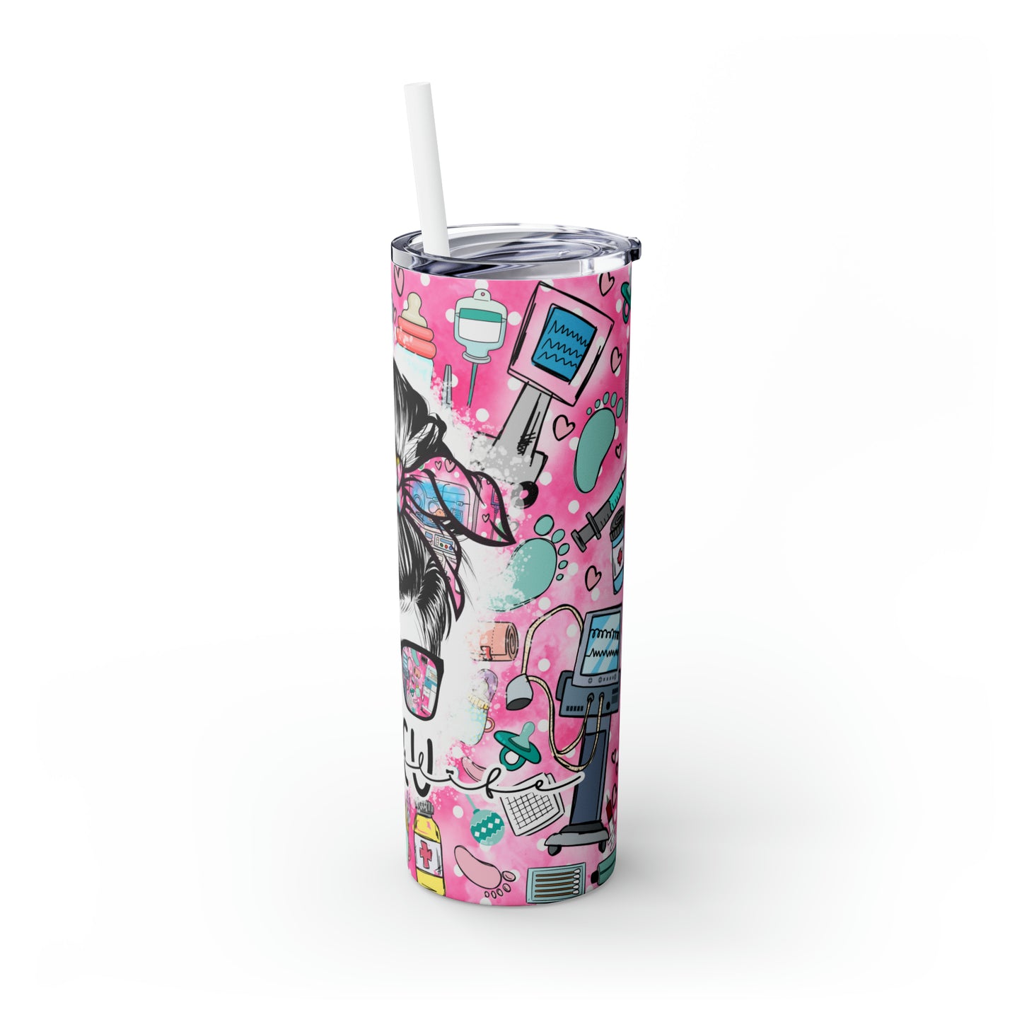 Skinny Tumbler with Straw, 20oz, NICU Nurse