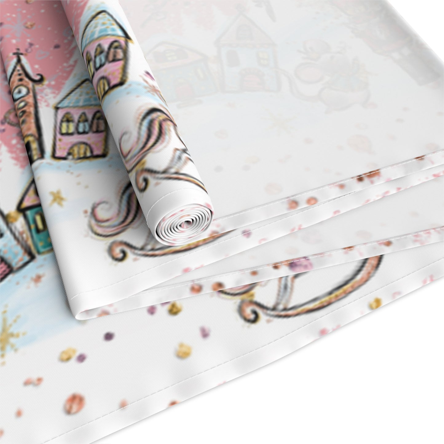 Pink Christmas Nutcracker Table Runner, Cotton Twill and Poly Available, 2 sizes Available