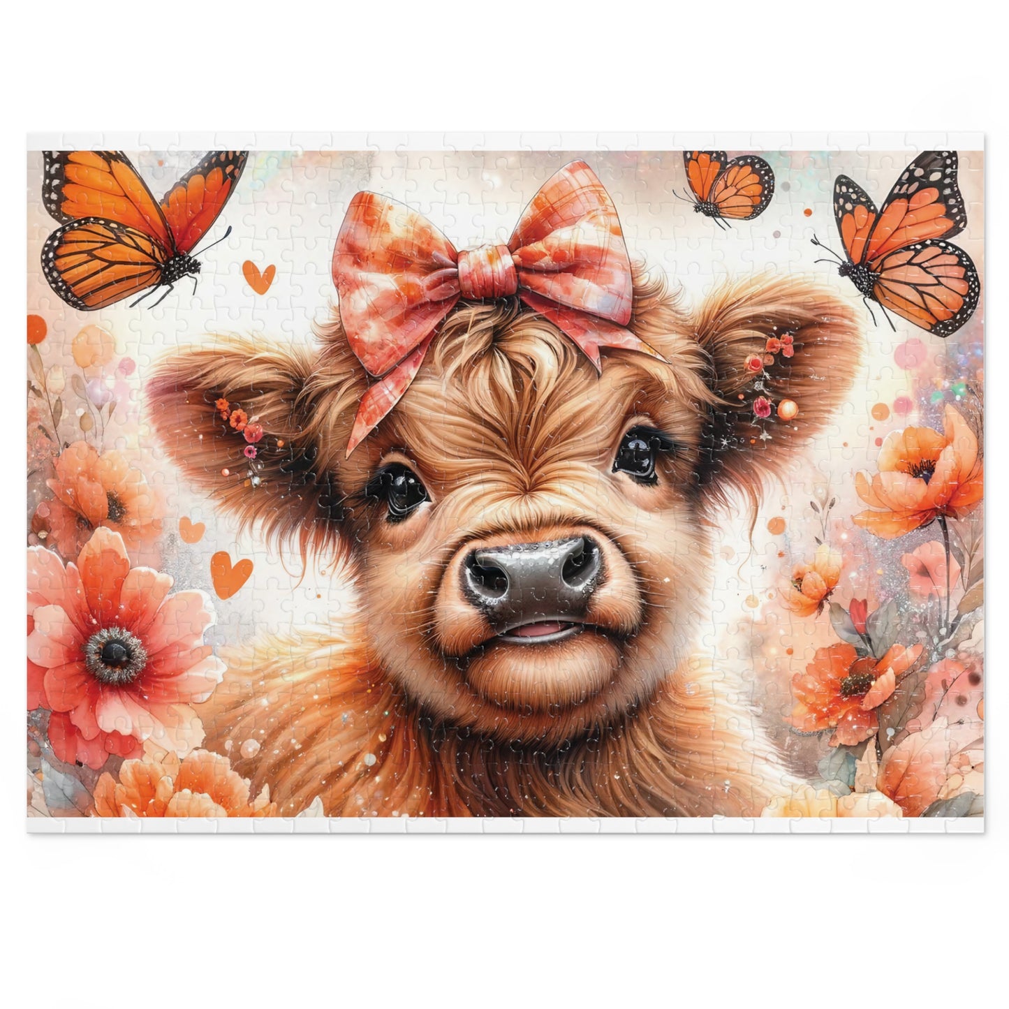 Jigsaw Puzzle, Highland Cow, Personalised/Non-Personalised (30, 110, 252, 500,1000-Piece)