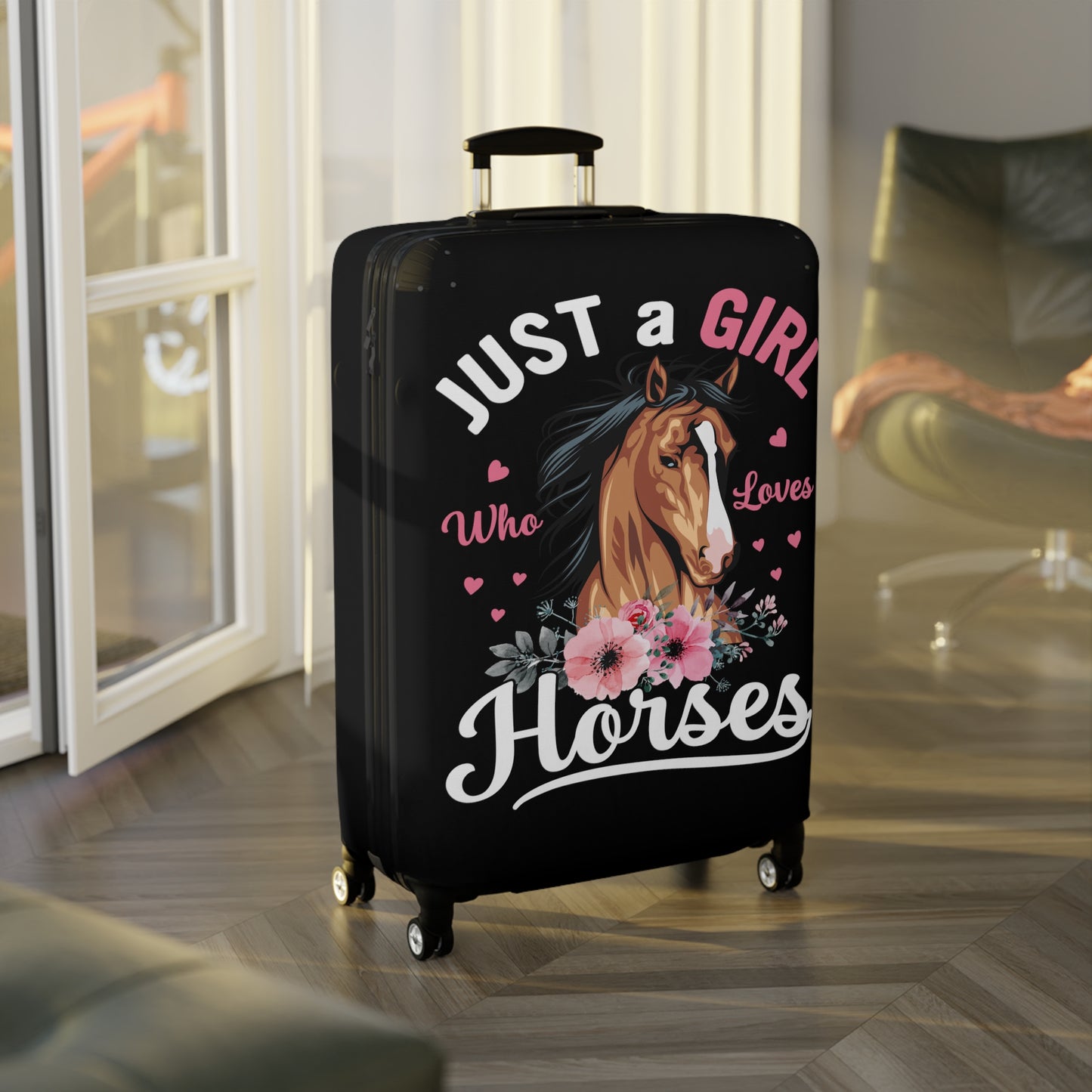 Luggage Cover, Just a Girl who Loves Horses, awd-4035