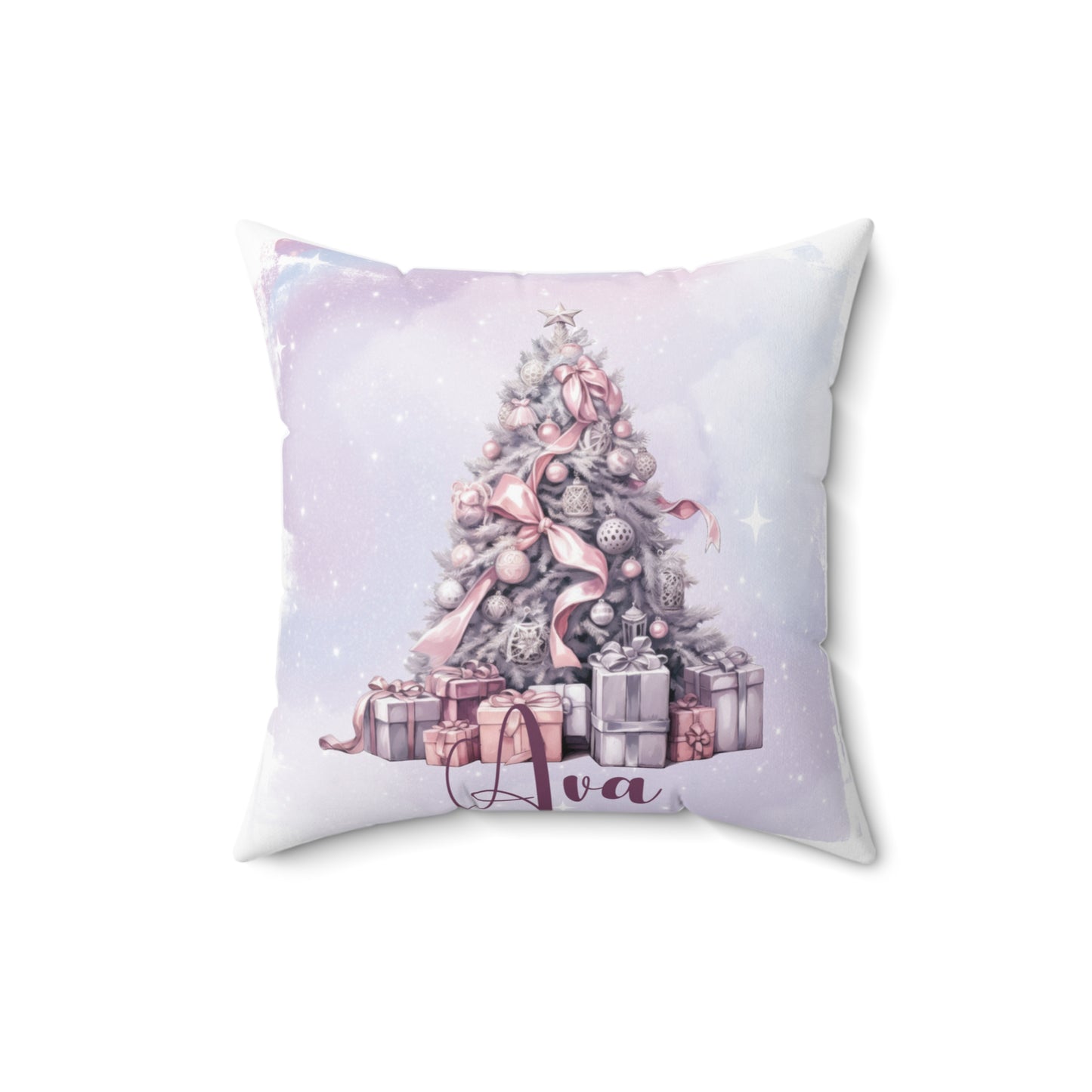 Personalised Christmas Cushion, Purple Christmas, Christmas Tree, Polyester Square Cushion, Christmas cushion