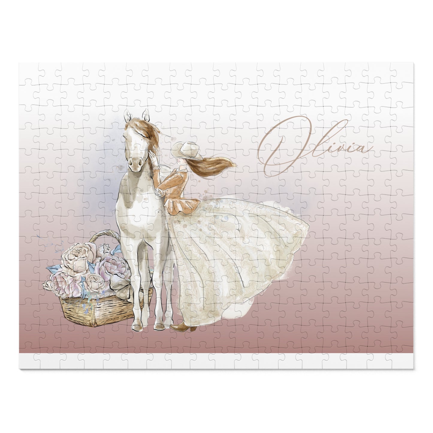 Jigsaw Puzzle, Western, Just a Girl Who Loves Horses, Personalised/Non-Personalised (30, 110, 252, 500,1000-Piece)