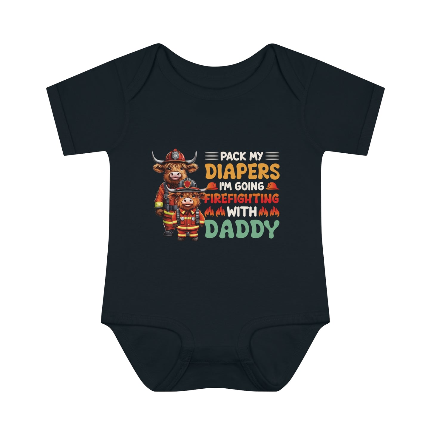 Highlander Firefighter Shirt, Pack my diapers, I am going firefighting with Daddy Shirt, Kids Shirt, Baby Shirt, Baby bodysuit