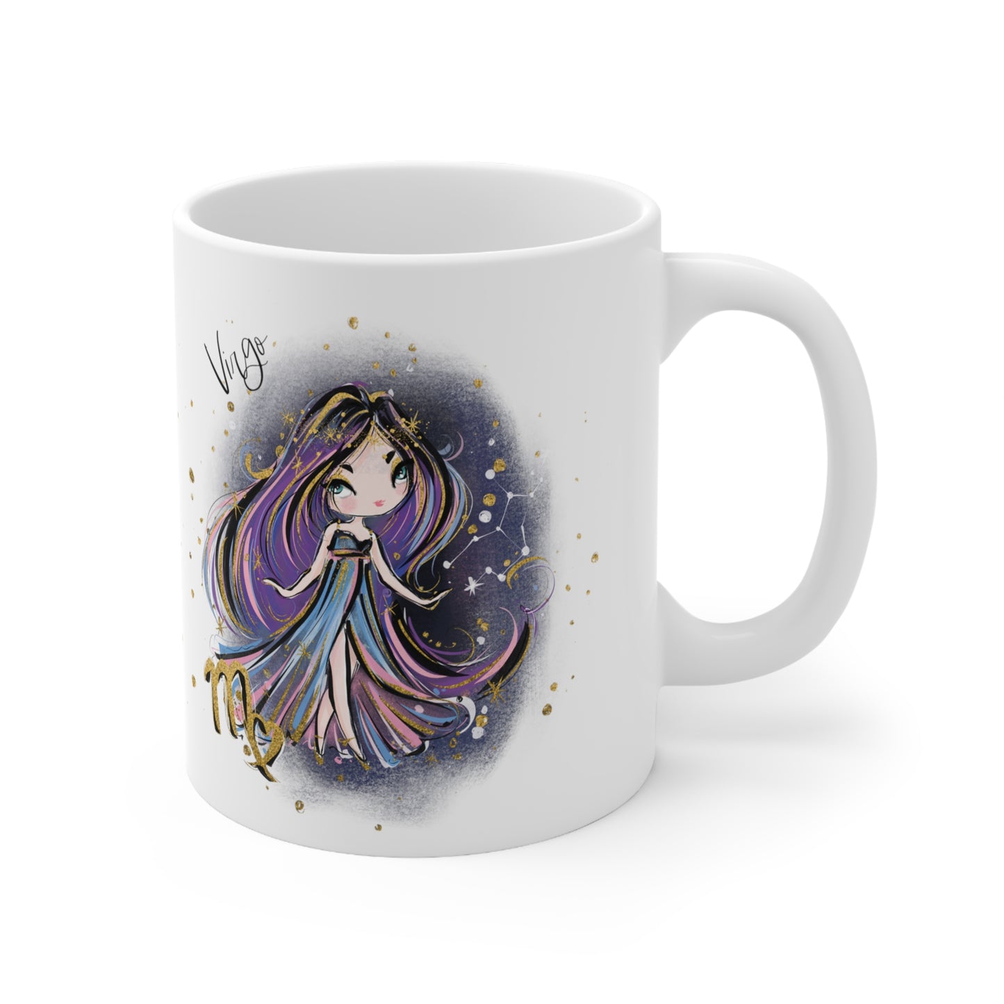 Personalised/Non Personalised Zodiac Sign, Virgo, Ceramic Mug 11oz