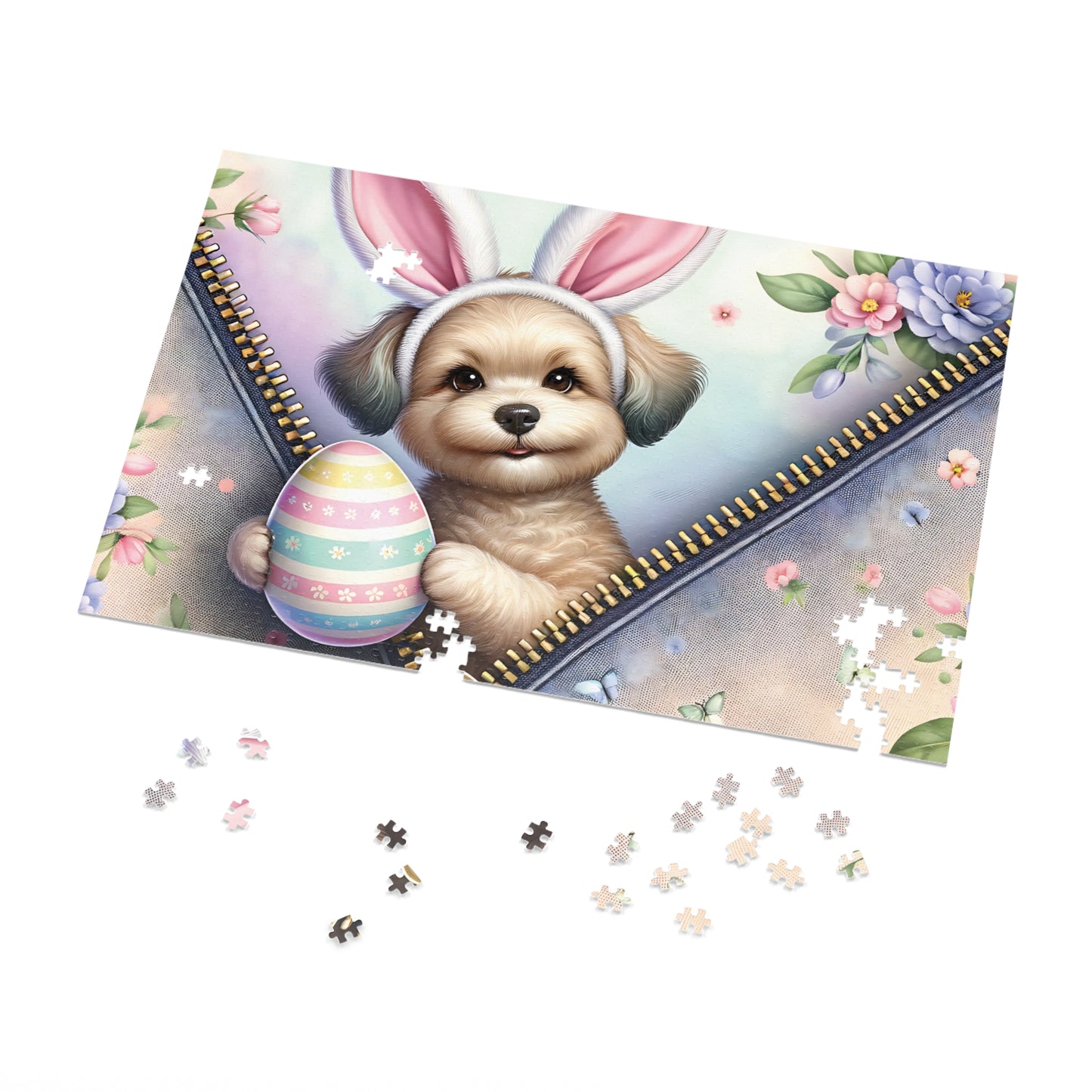 Jigsaw Puzzle, Easter, Dog with Bunny Ears, Personalised/Non-Personalised (30, 110, 252, 500,1000-Piece) Awd-1310