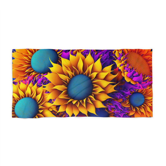 Beach Towel, Sunflowers, Polycotton Towel, 2 sizes Available