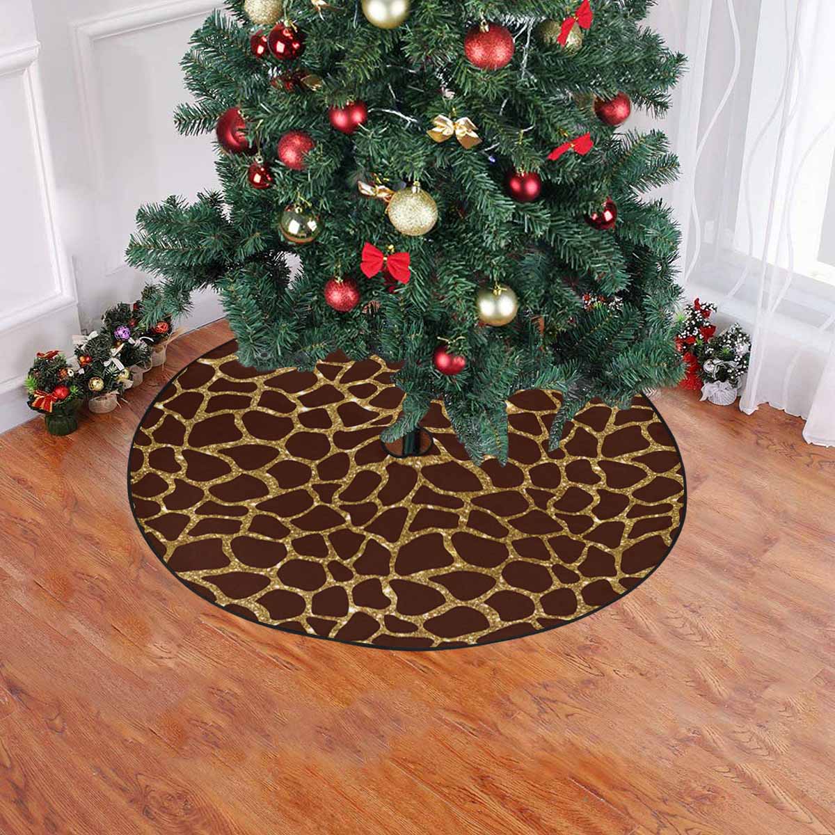 animal print 6  Christmas Tree Skirt