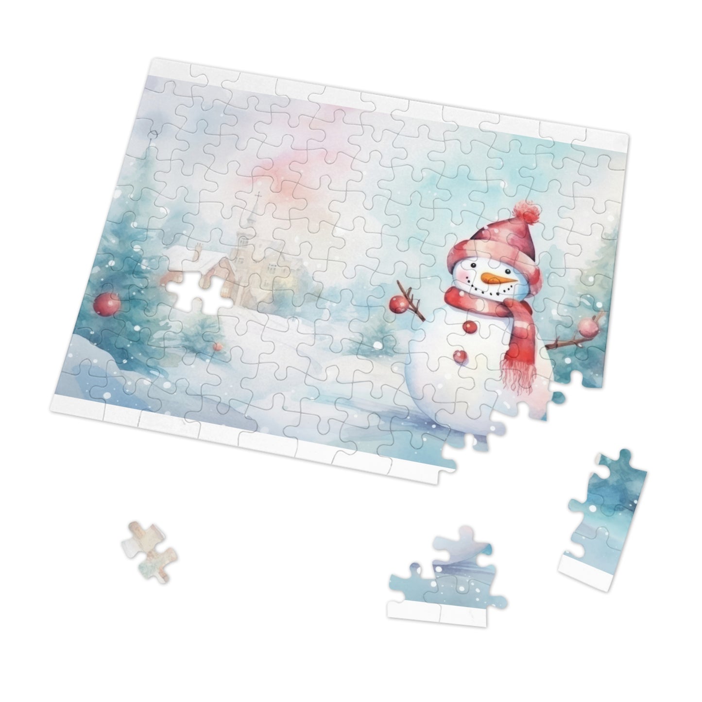 Puzzle, Christmas Snowman, Personalised/Non-Personalised (30, 110, 252, 500,1000-Piece)