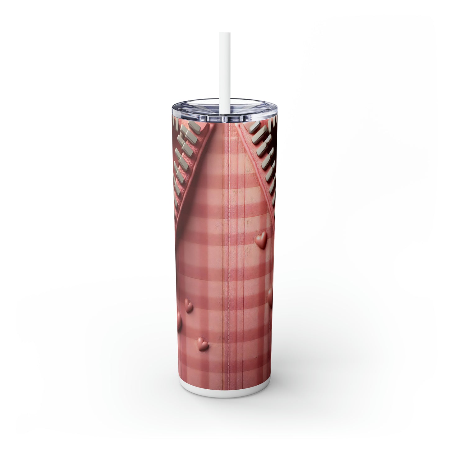 Skinny Tumbler with Straw, 20oz, Pig, Valentines Day