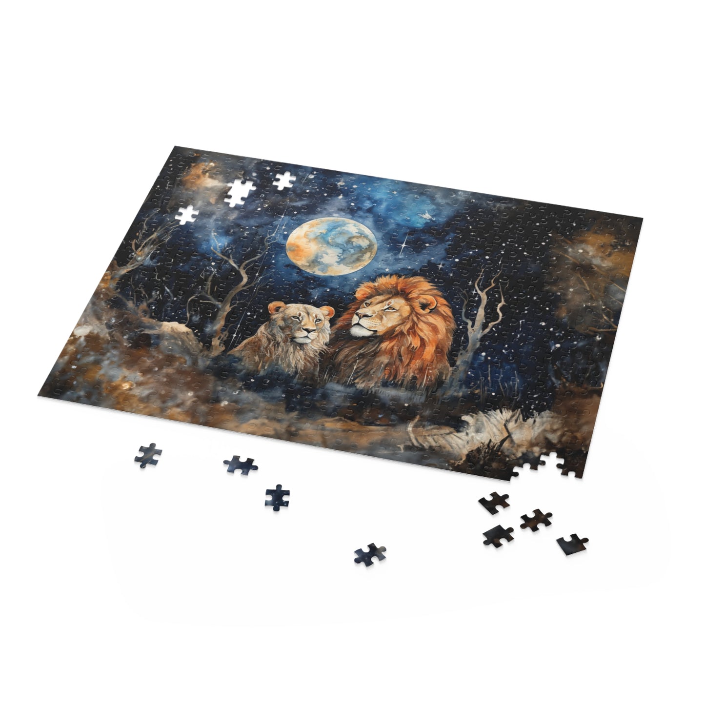 Personalised/Non-Personalised Puzzle, Lions (120, 252, 500-Piece)