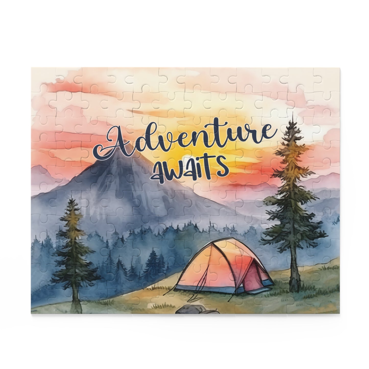 Personalised/Non-Personalised Puzzle, Camping, Adventure Awaits (120, 252, 500-Piece)