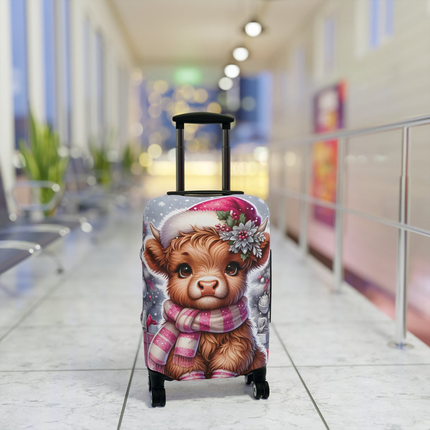 Luggage Cover, Christmas, Highland Cow, awd-1351