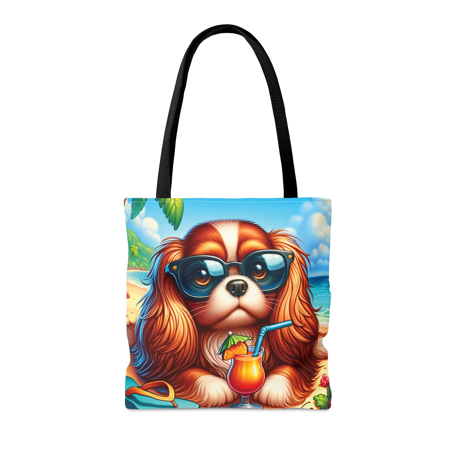 Tote Bag, Dog on Beach, Cavalier King Charles, Tote bag, awd-1204