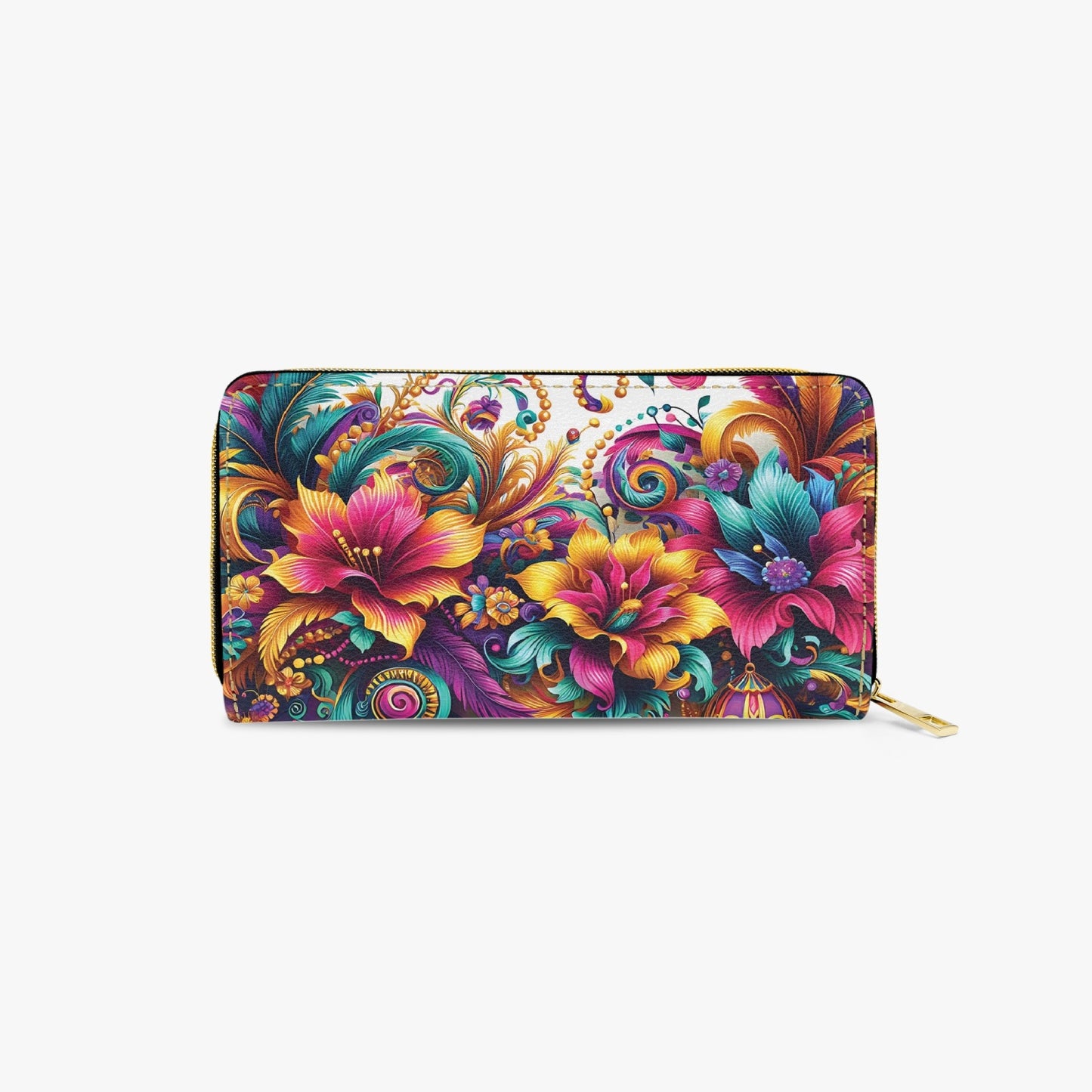 Long Type Zipper Purse - Floral