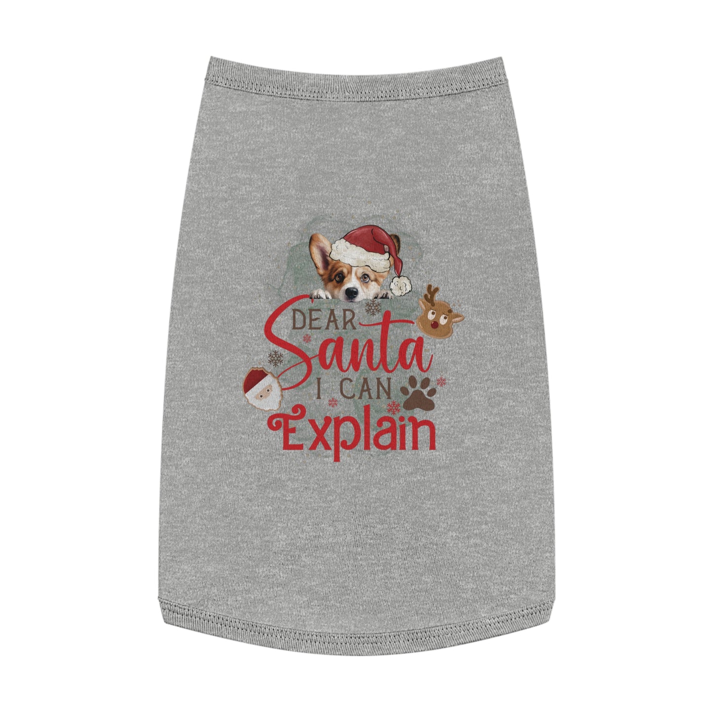 Pet Tank Top, Santa I Can Explain, Christmas Pet Tank Top