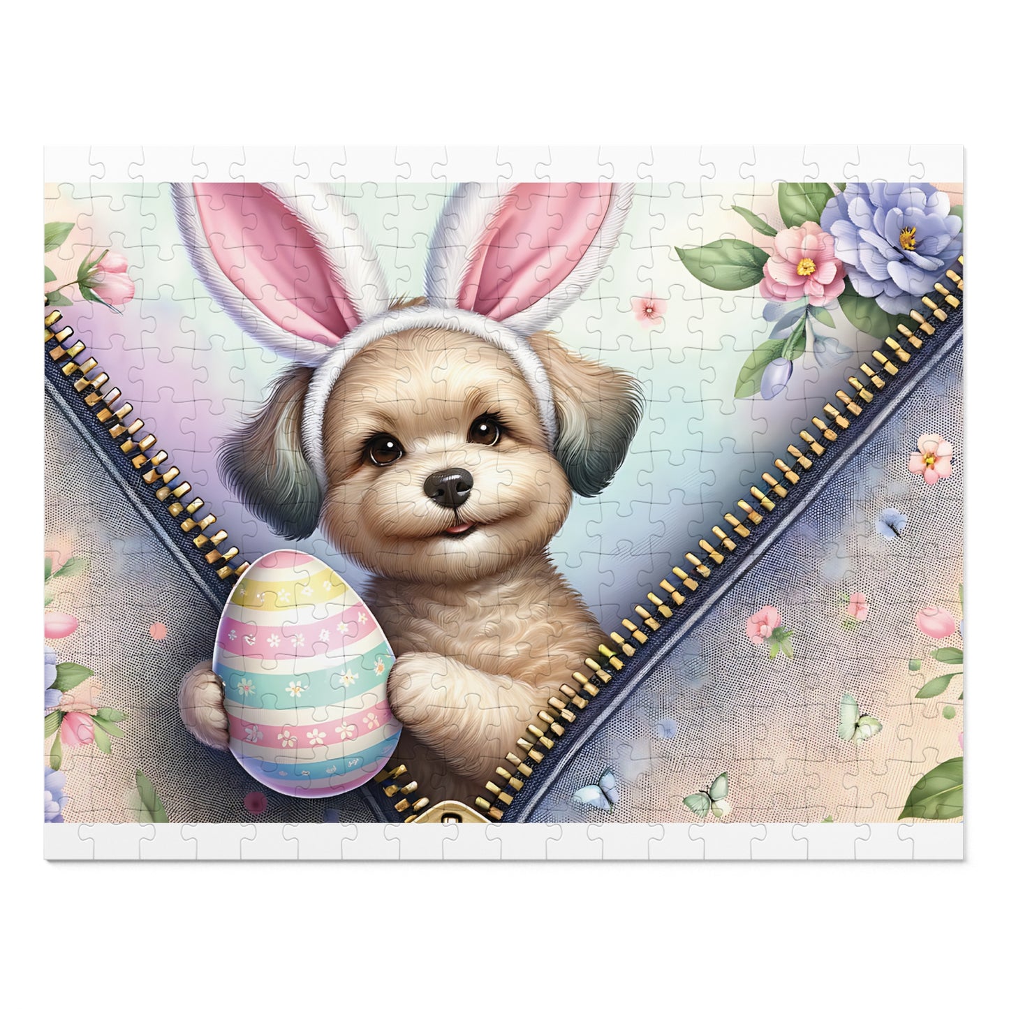 Jigsaw Puzzle, Easter, Dog with Bunny Ears, Personalised/Non-Personalised (30, 110, 252, 500,1000-Piece)