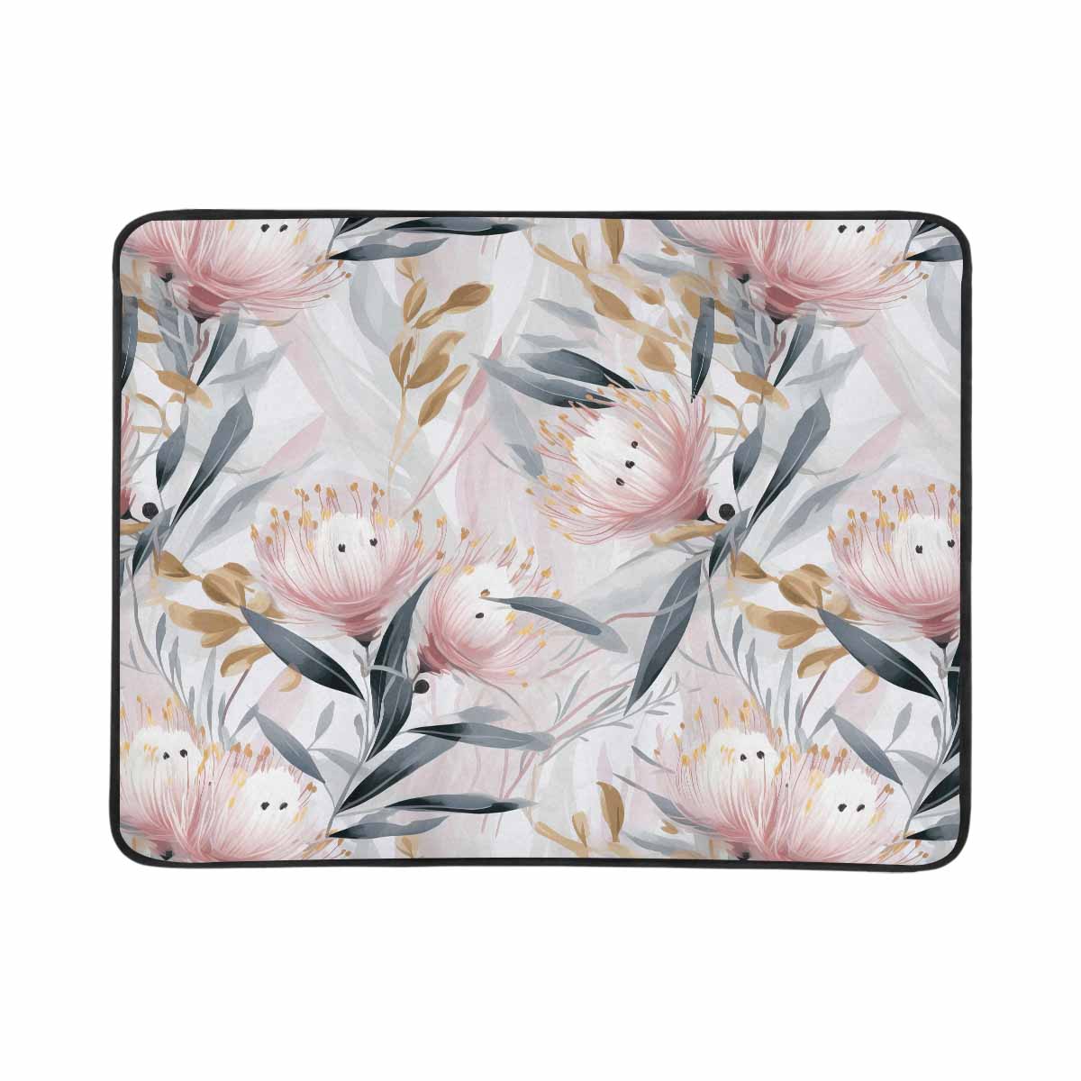 Australian Floral Pink & Grey  Beach Mats 78"x 60"