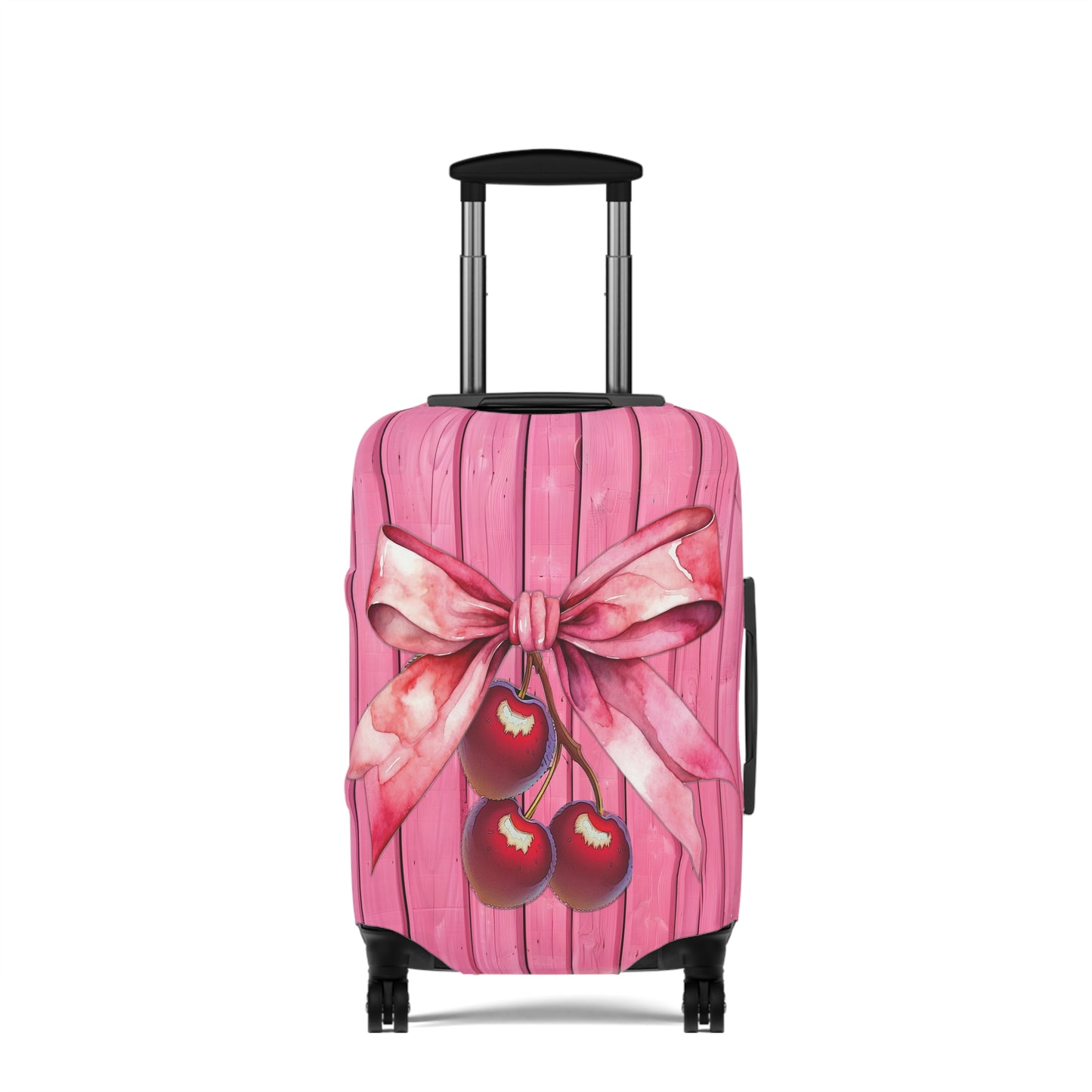 Luggage Cover, Rockabilly, Coquette, Pink, Cherries and Ribbon, awd-2503