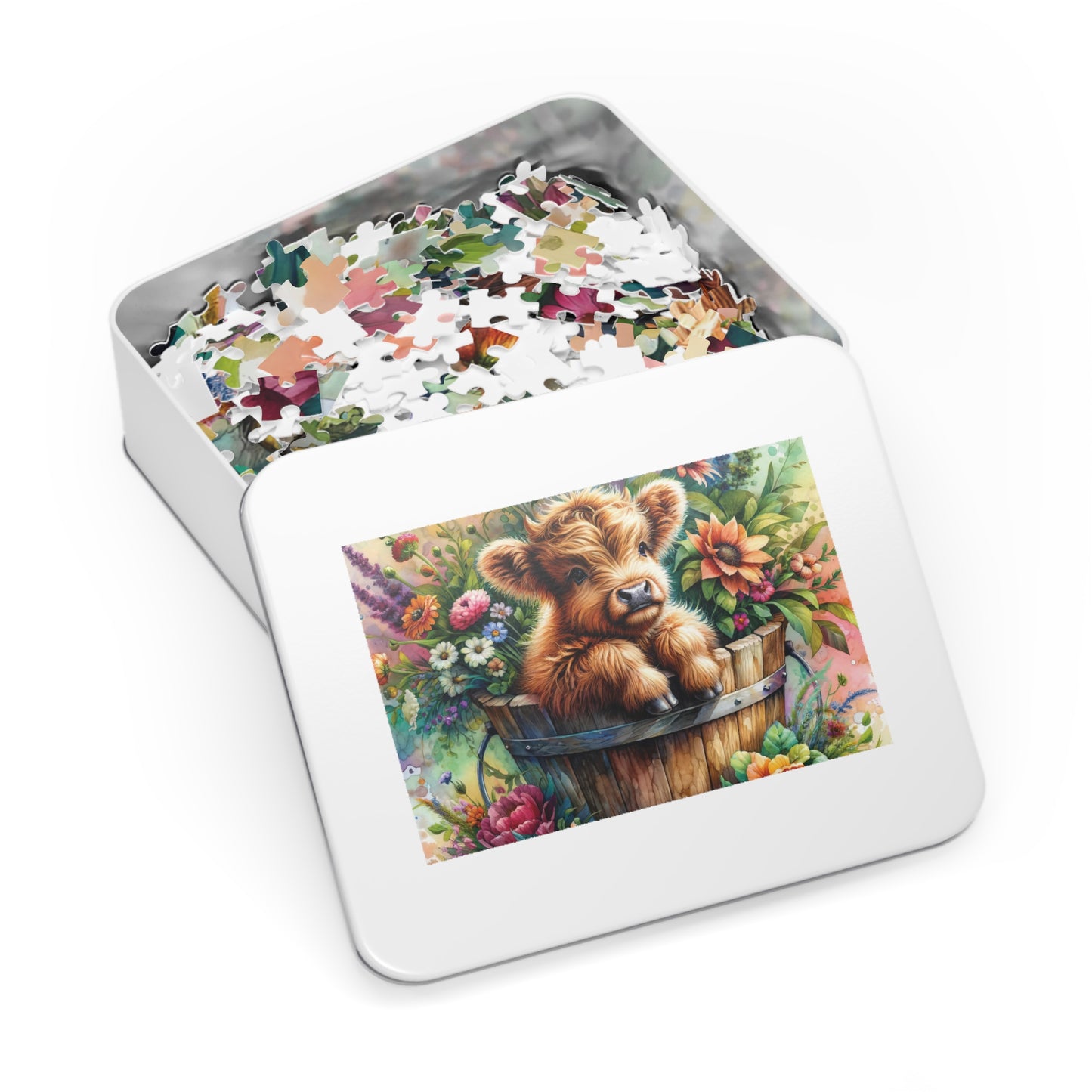 Jigsaw Puzzle, Highland Cow, Personalised/Non-Personalised (30, 110, 252, 500,1000-Piece)