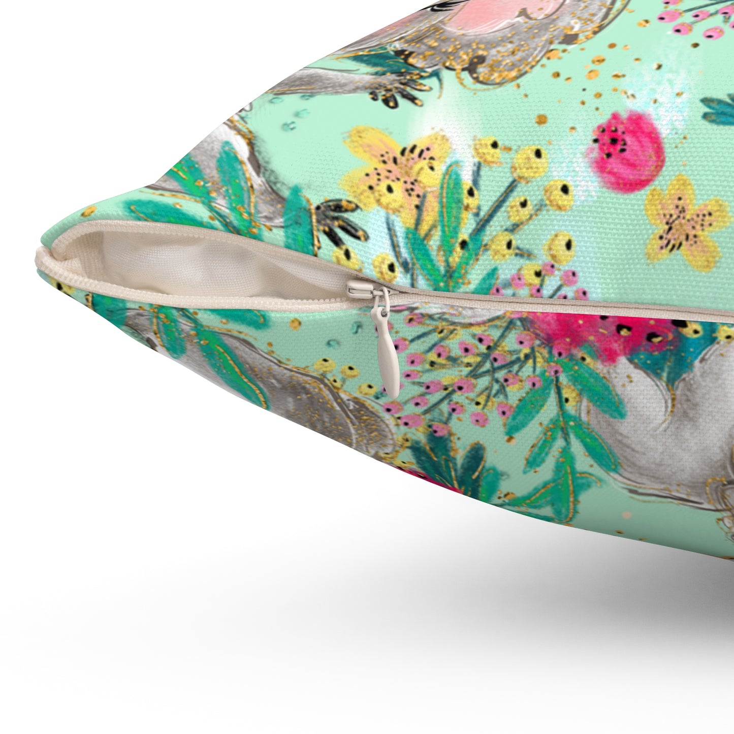 Spun Polyester Square Pillow, Australian Kangaroos