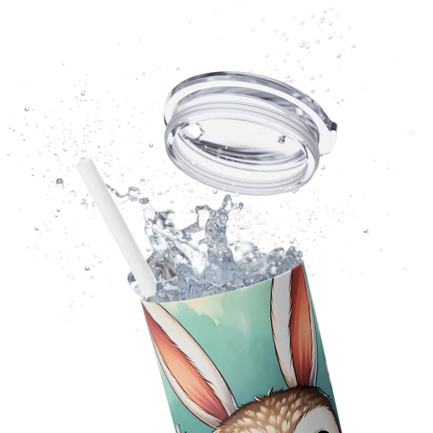 Skinny Tumbler with Straw, 20oz, Easter, Owl, awd-1302