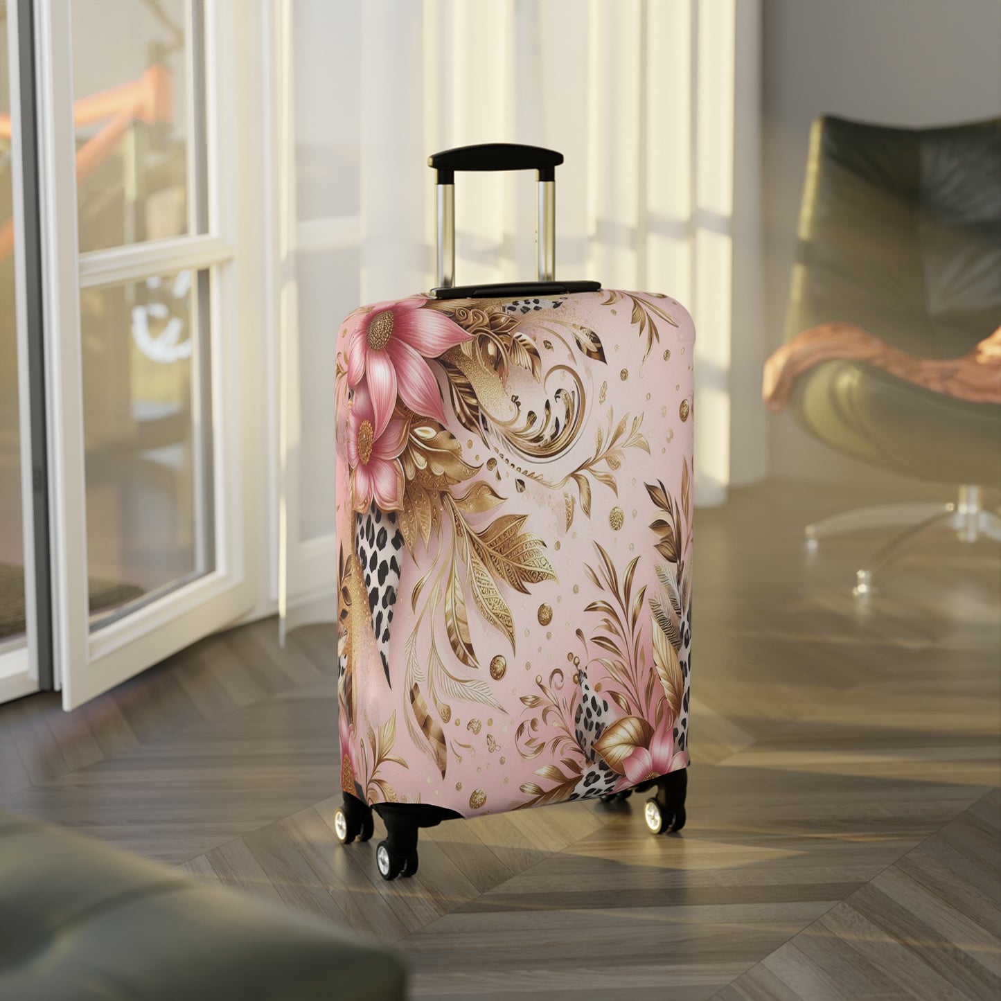 Luggage Cover, Floral Leopard, awd-3081