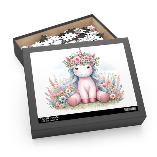 Personalised/Non-Personalised Puzzle, Unicorn (120, 252, 500-Piece)