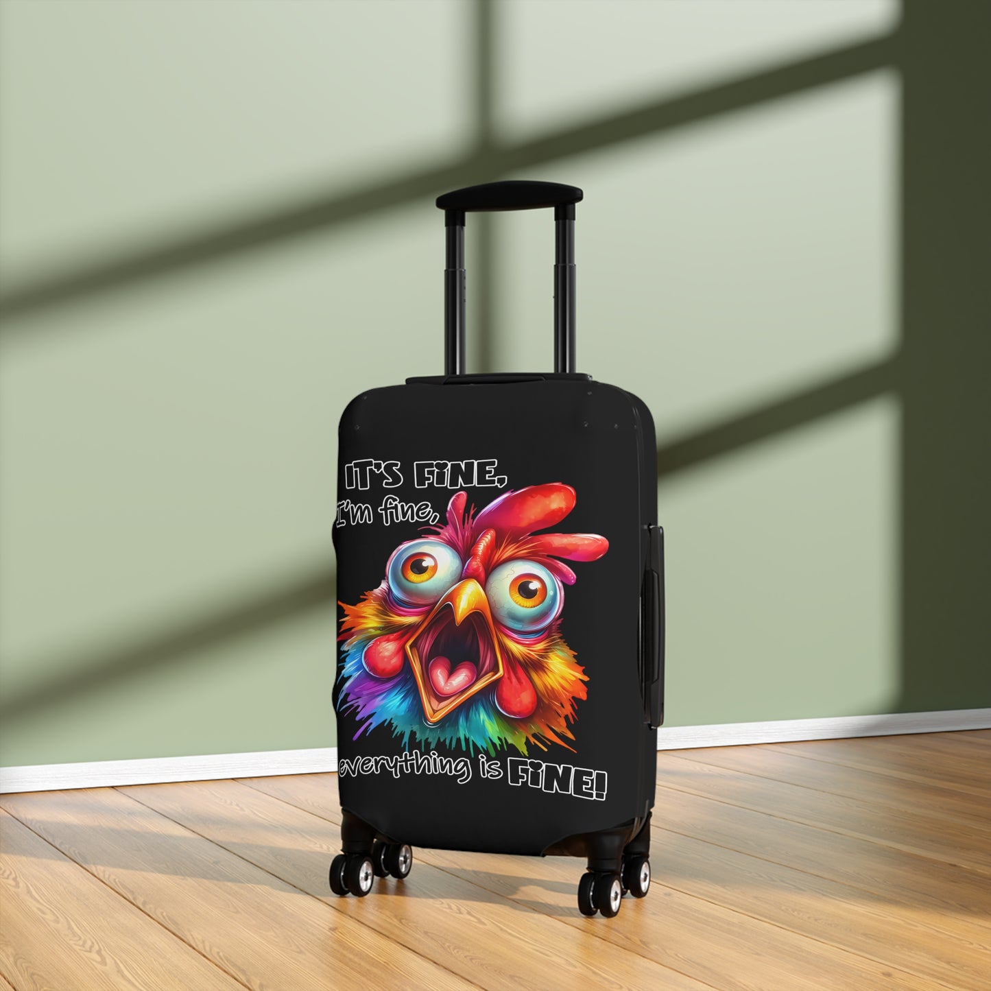 Luggage Cover, Chicken, It's Fine I'm Fine, awd-4034