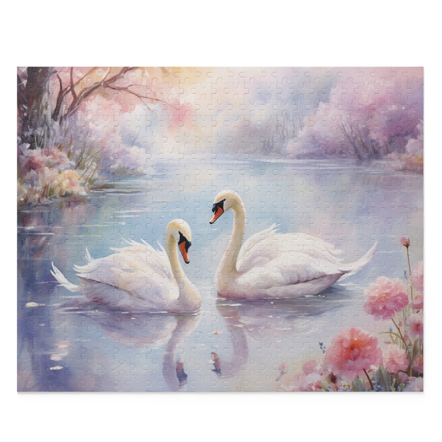 Personalised/Non-Personalised Puzzle, Swan (120, 252, 500-Piece)