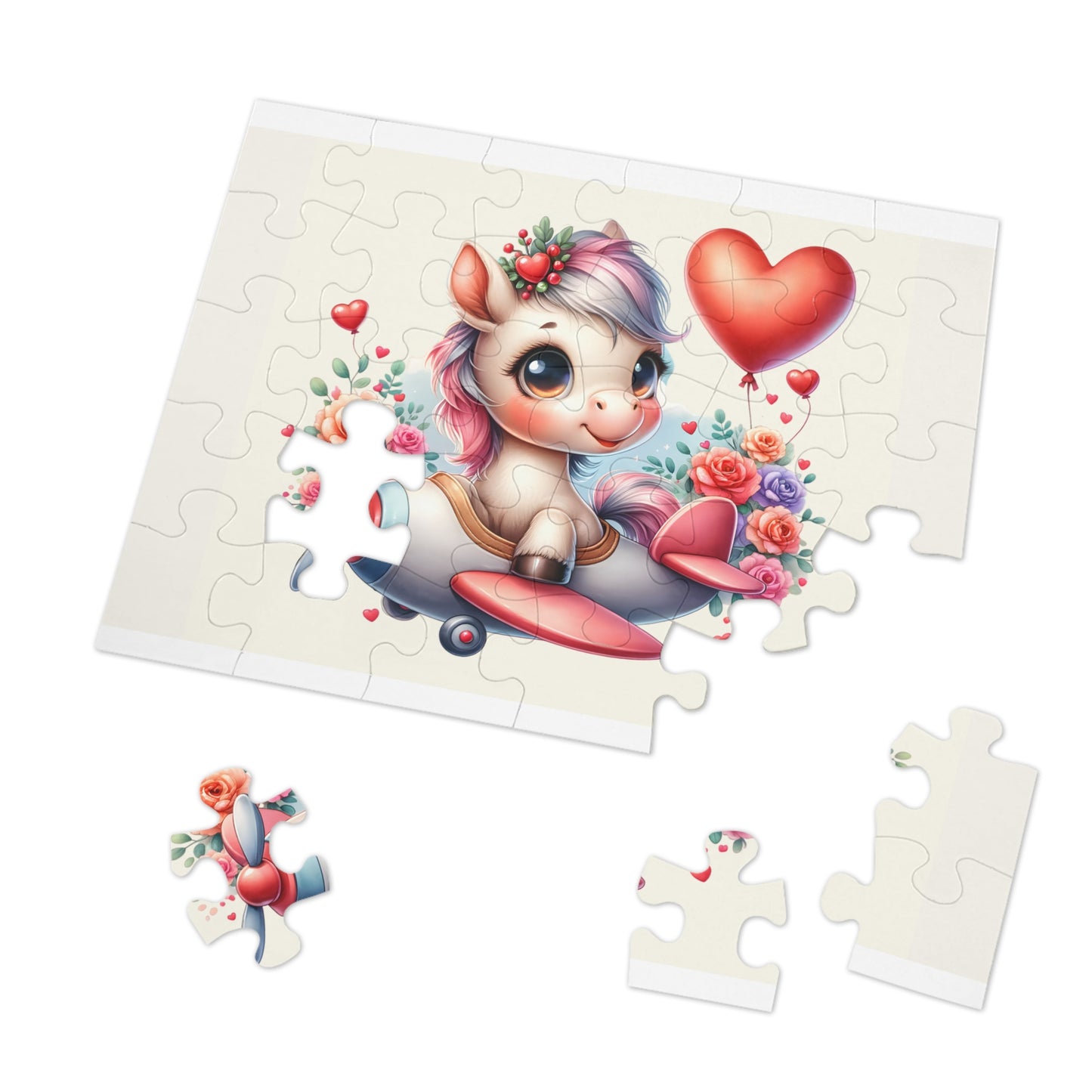 Jigsaw Puzzle, Horse in Plane, Personalised/Non-Personalised (30, 110, 252, 500,1000-Piece)