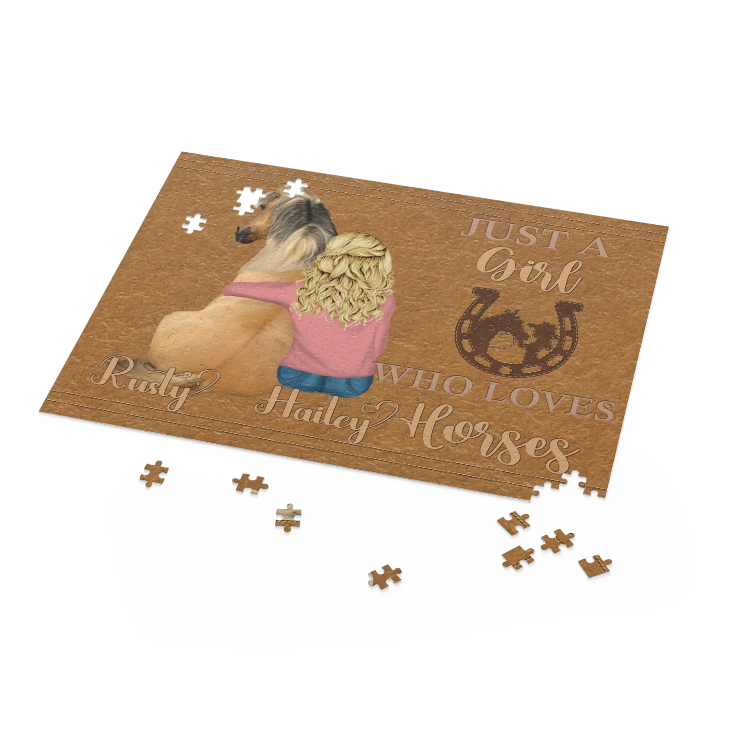 Personalised/Non-Personalised Puzzle, Just a Girl Who Loves Horses (120, 252, 500-Piece)