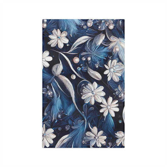 Microfiber Tea Towel, Blue Floral