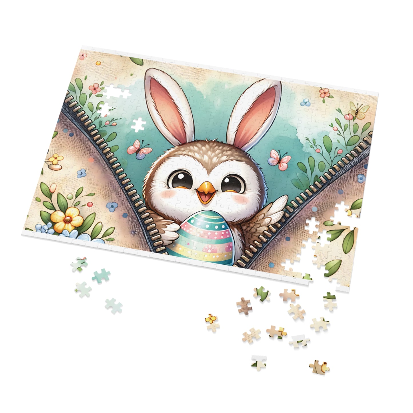 Jigsaw Puzzle, Easter, Owl with Bunny Ears, Personalised/Non-Personalised (30, 110, 252, 500,1000-Piece)