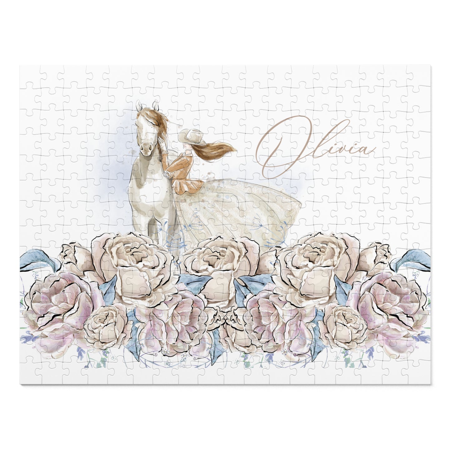 Jigsaw Puzzle, Western, Romance Floral, Personalised/Non-Personalised (30, 110, 252, 500,1000-Piece)