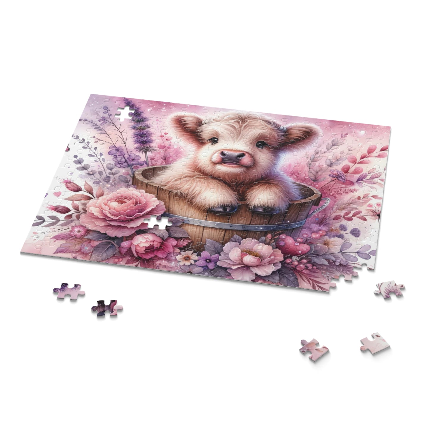 Personalised/Non-Personalised Puzzle, Highland Cow (120, 252, 500-Piece)