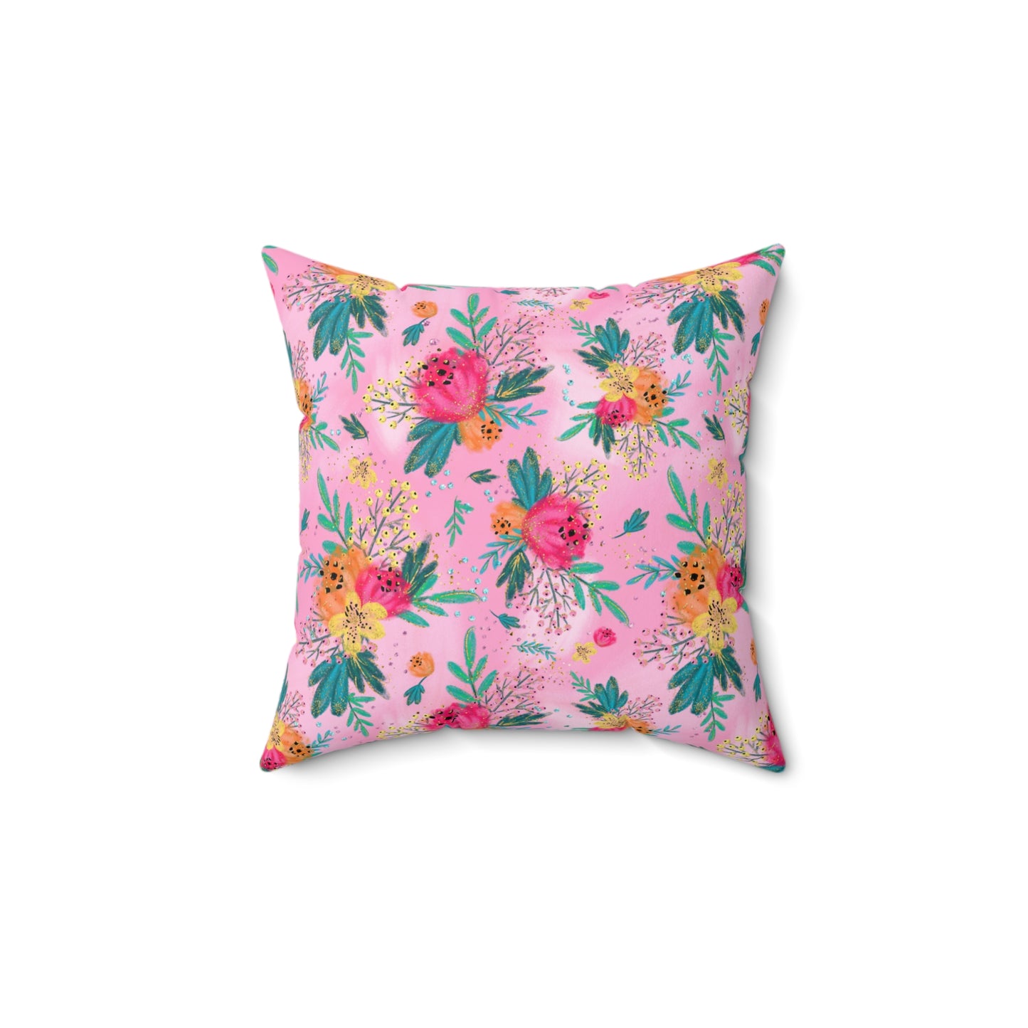 Spun Polyester Square Pillow, Australian Floral Cushion