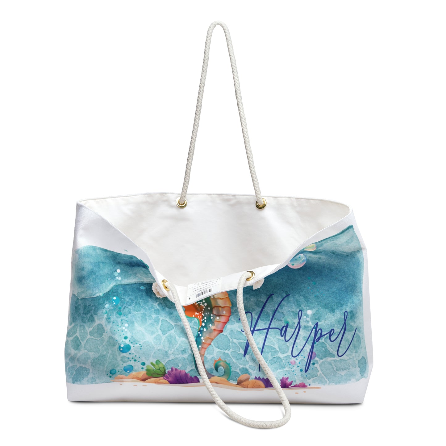 Personalised Weekender Bag, Seahorse, Large Weekender Bag, Beach Bag, Personalised/Non Personalised