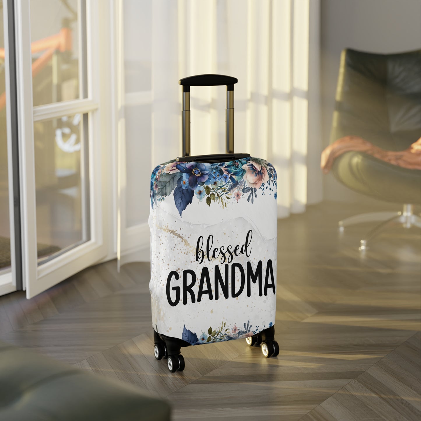 Luggage Cover, Floral, Blessed Grandma, awd-729