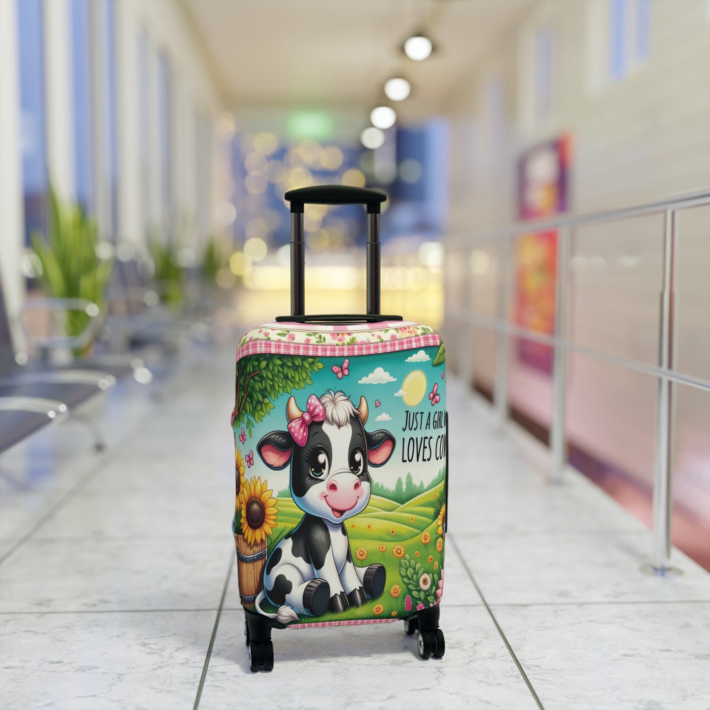 Luggage Cover, Just a Girl who Loves Cows, awd-1491