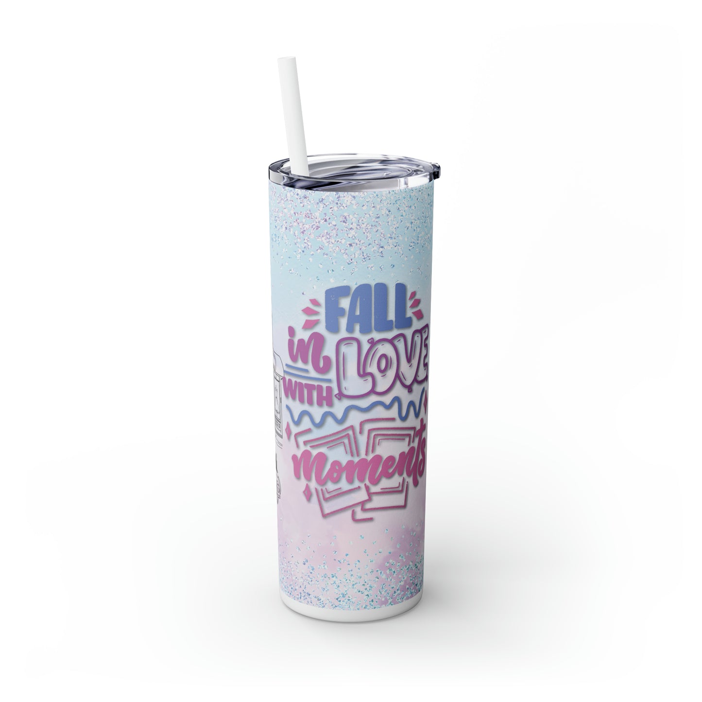 Skinny Tumbler with Straw, 20oz Fall in Love, Personalized, Paris, Fall in Love in the Moments