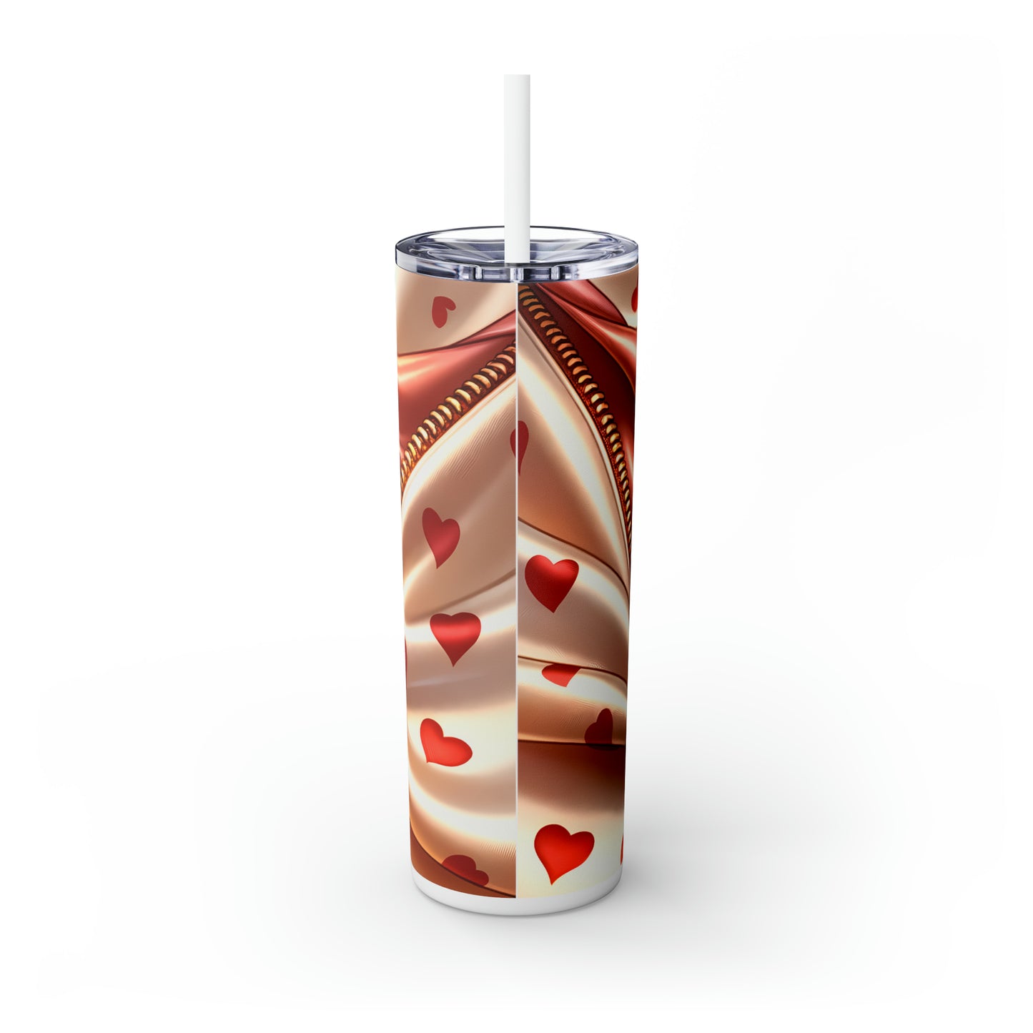 Skinny Tumbler with Straw, 20oz, Cat, Valentines Day, awd-922