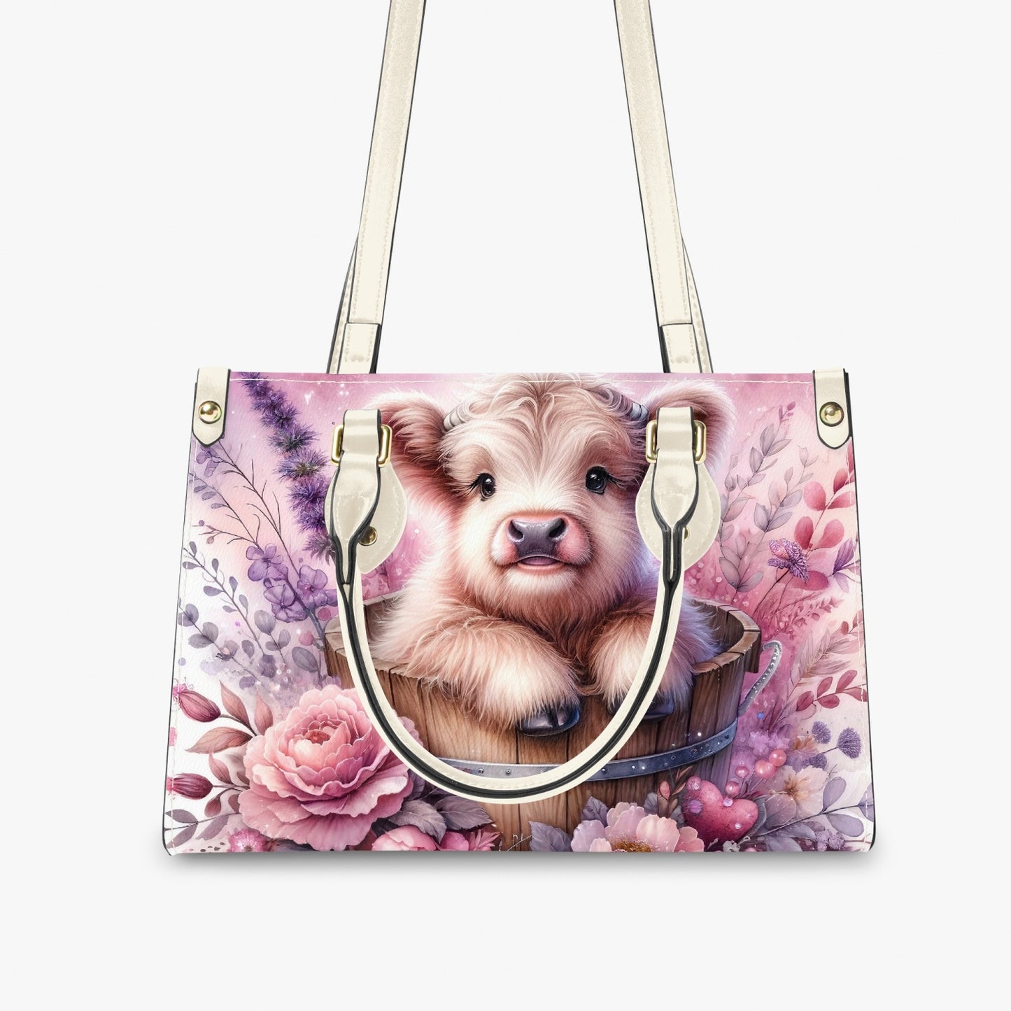 Women's Tote Bag - Long Strap - Highland Cow