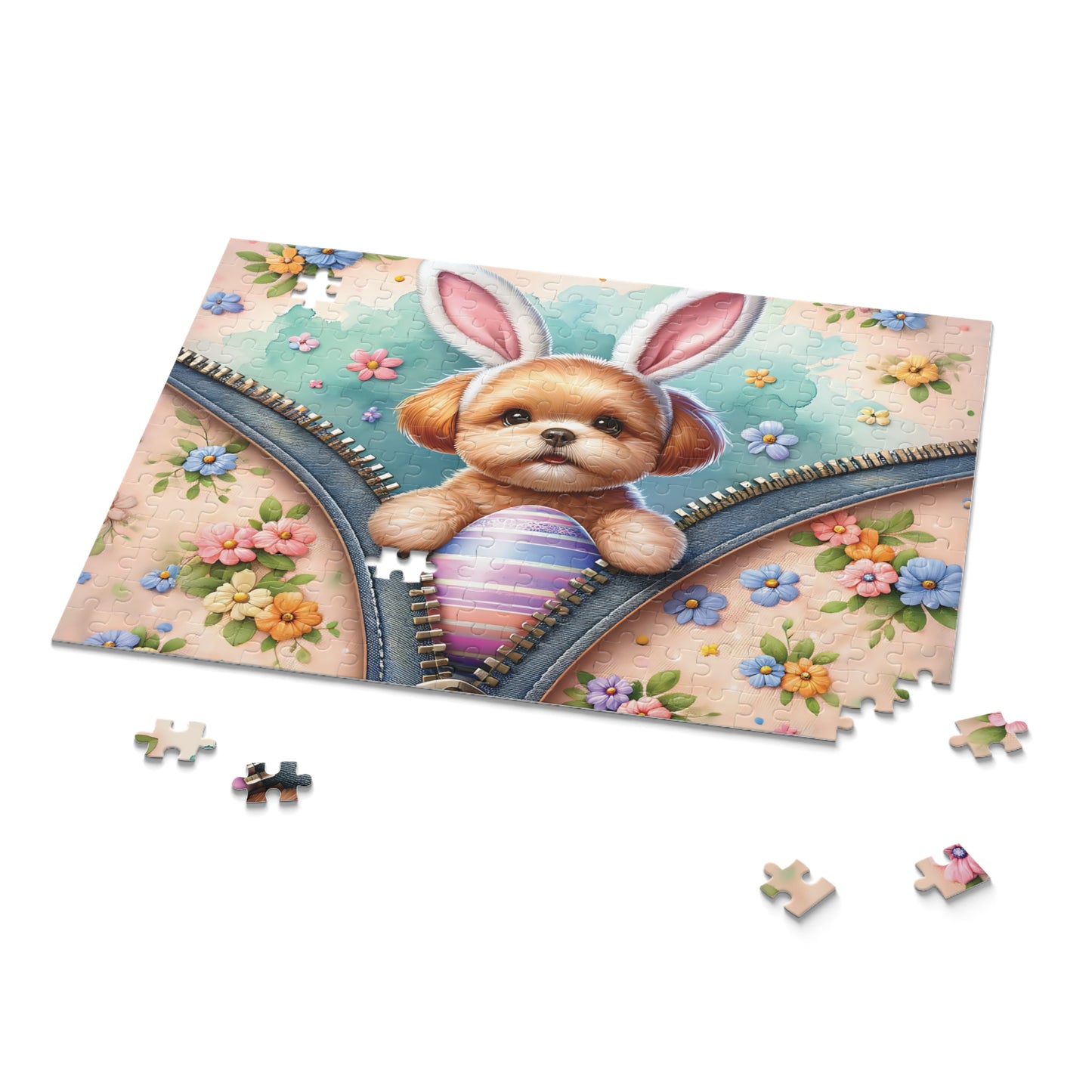 Personalised/Non-Personalised Puzzle, Easter, Dog with Bunny ears (120, 252, 500-Piece)