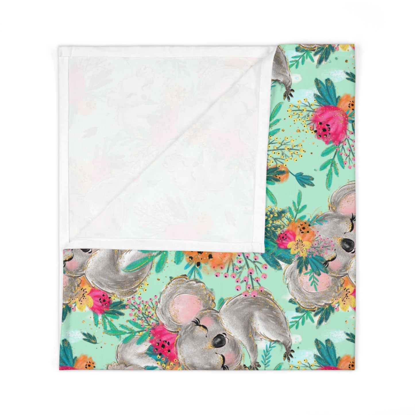 Baby Swaddle Blanket, Australian Animal and Floral Design, Baby Swaddle, Baby Shower gift