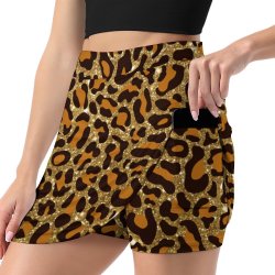 Animal Print A-Line Skirt with Pocket Light proof trouser skirt